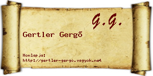 Gertler Gergő névjegykártya